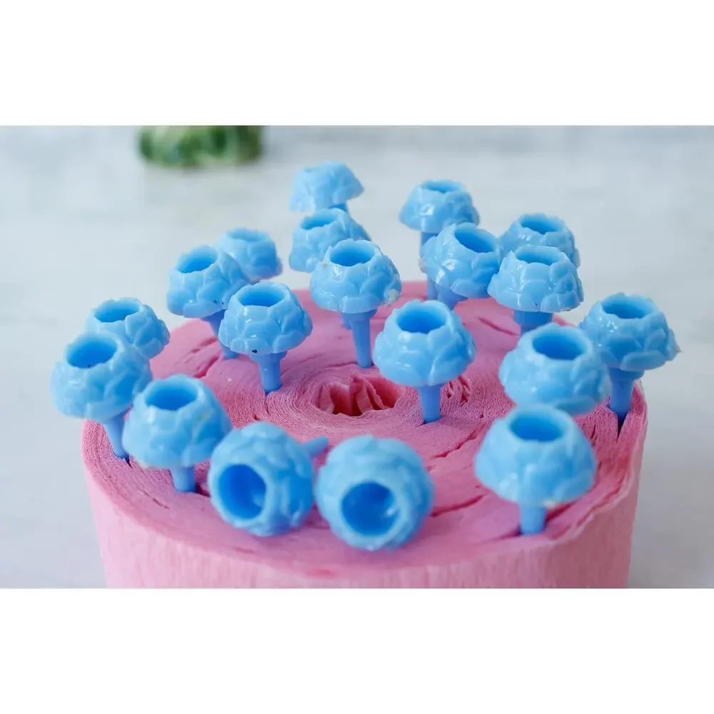 VTG Set of 14 Floral Cake Toppers Candle Holders Retro MCM Party Birthday Decor